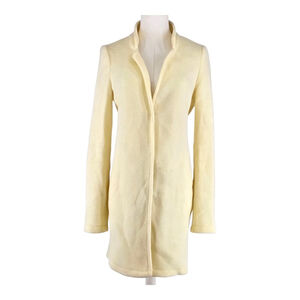 Cozy Minimalist Vero Moda Fleece Jacket Women S Yellow Midi Notch Collar Fall...